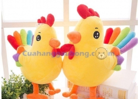 Cửa hàng gấu bông - Gà đuôi 7 màu nhồi bông tròn ủm