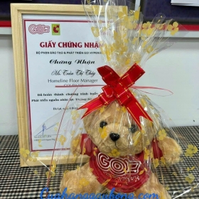 Gấu bông thêu logo theo yêu cầu chuỗi siêu thị GO - Big C