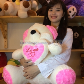 Chuột bông ôm tim đáng yêu