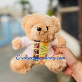Gấu bông quà tặng sinh nhật tiệc cưới in hình thiết kế theo yêu cầu